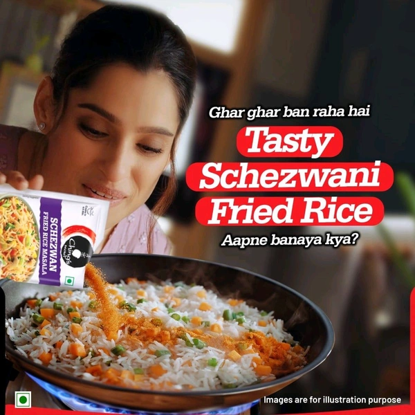 Ching's Secret Schezwan Fried Rice Masala Instant Mix - 5 Single Use Pouches - 5 x 20 g