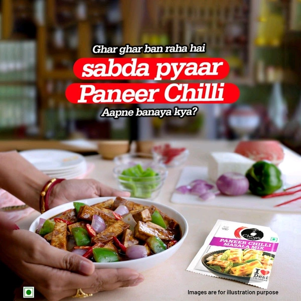 Ching's Secret Paneer Chilli Masala Instant Mix - 5 Single Use Pouches - 5 x 20 g