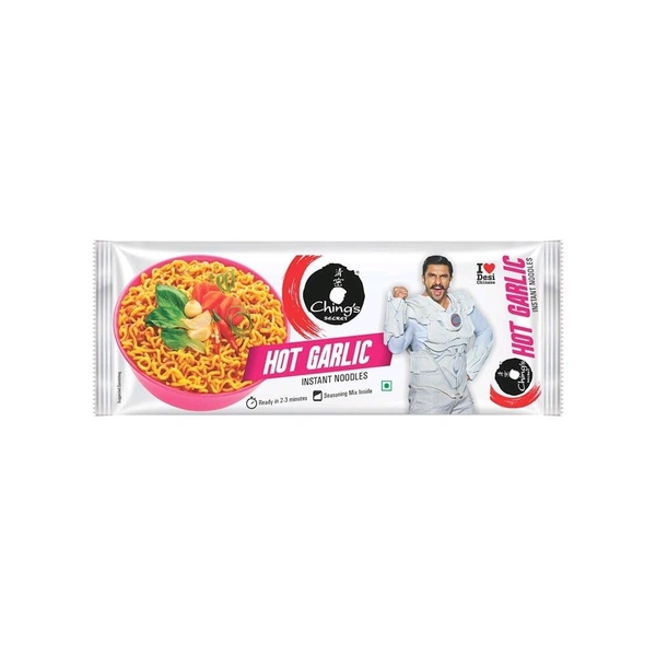 Ching's Secret Hot Garlic Flavoured Instant Noodles - Pack of 2 - 2 x 240 g