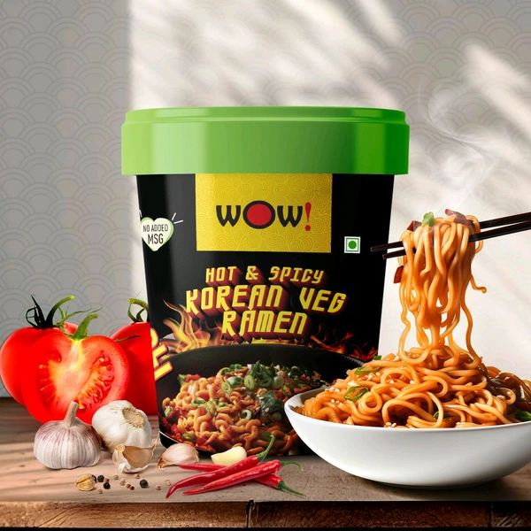 Wow! Hot & Spicy Korean Ramen Cup Noodles - 90g
