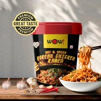 Wow! Hot & Spicy Korean Chicken Ramen Cup Noodles - Pack of 3 - 3 x 95 g