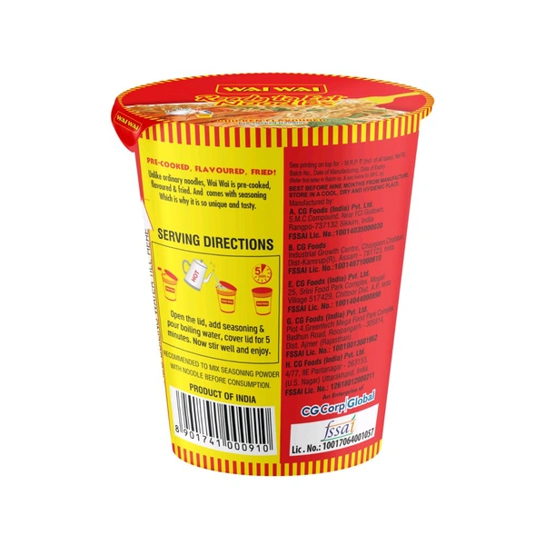 Wai Wai Ready To Eat Chicken Cup Noodles - Pack of 2 - 2 x 75 g