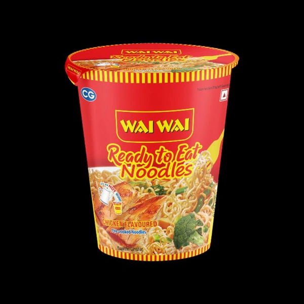 Wai Wai Ready To Eat Chicken Cup Noodles - Pack of 3 - 3 x 75 g
