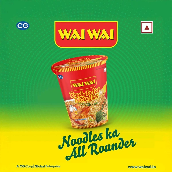 Wai Wai Ready To Eat Chicken Cup Noodles - Pack of 3 - 3 x 75 g