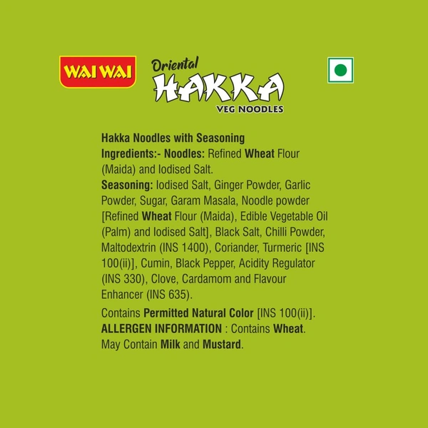 Wai Wai Chinese Hakka Veg Noodles - 160g