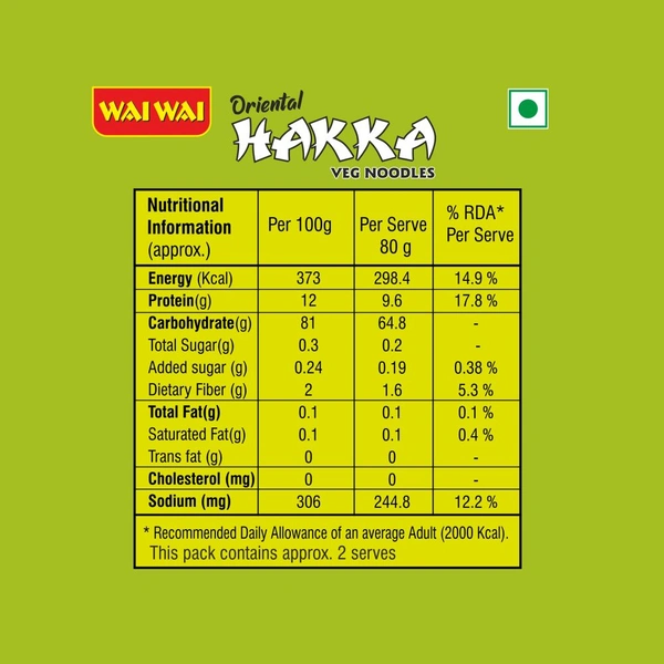 Wai Wai Chinese Hakka Veg Noodles - 160g