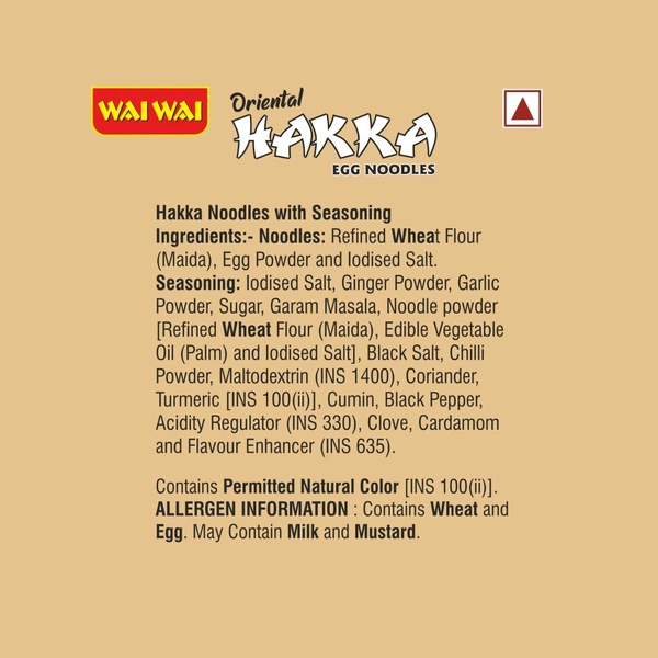 Wai Wai Chinese Hakka Egg Noodles - 160g