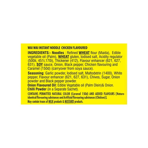 Wai Wai Ready To Eat Chicken Flavoured Noodles - 6 Pieces