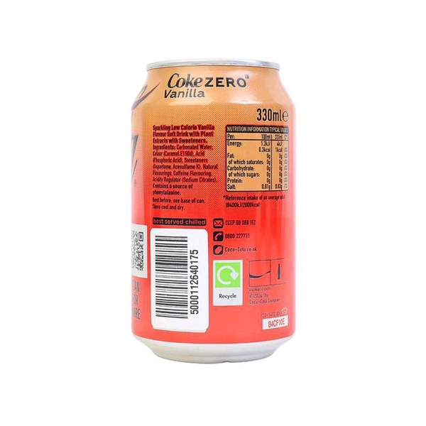 Coca-Cola Vanilla Soft Drink (Zero Sugar) - 330 ml