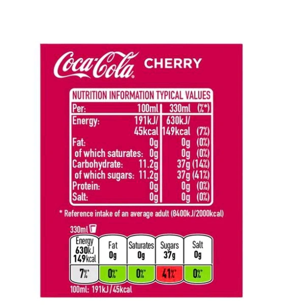 Coca-Cola Cherry Flavoured Soft Drink - 330 ml