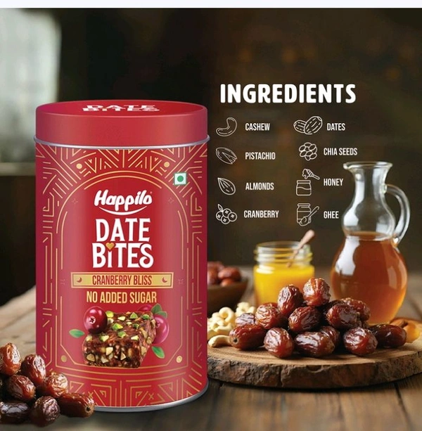 Happilo Premium Cranberry Date Bites - 200 g
