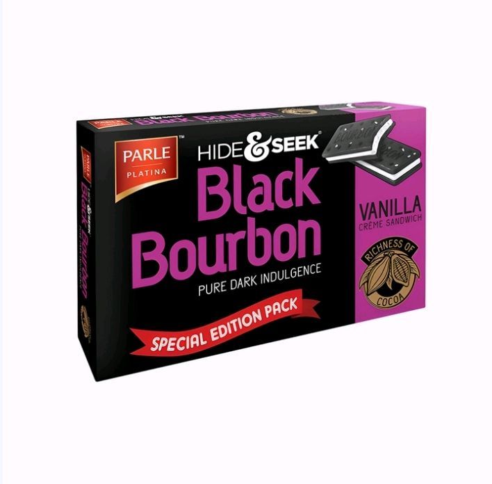 Hide & Seek Black Bourbon Biscuits Vanilla Creme Sandwich