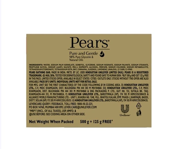 Pears Pure & Gentle Soap - 5×125 g