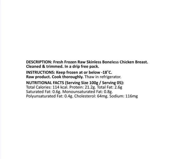 Meatzza Boneless Frozen Chicken Breast (Antibiotic Free) - 500 g (4-5 pcs)