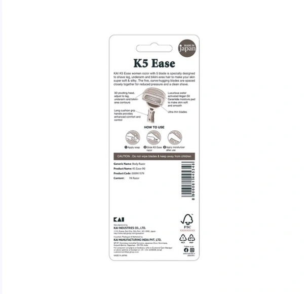 KAI India K5 Ease Disposable Women's Razor (Blue) - 1 pc