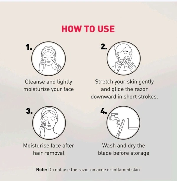 Sirona Blink & Glow Face Razor for Women - 3 pcs