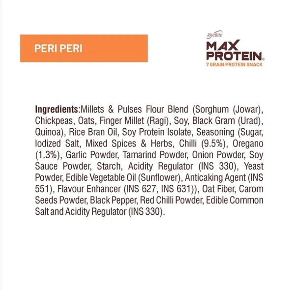 RiteBite Max Protein Peri Peri 10 g Protein Multigrain Chips - 2 x 60 g