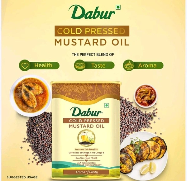 Dabur Cold Pressed Mustard Oil - 3 ltr