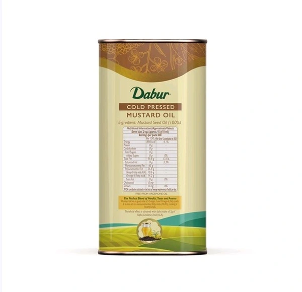 Dabur Cold Pressed Mustard Oil - 3 ltr