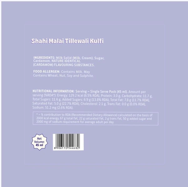 Chillfi By Hocco Shahi Malai Kulfi Stick - 45 ml