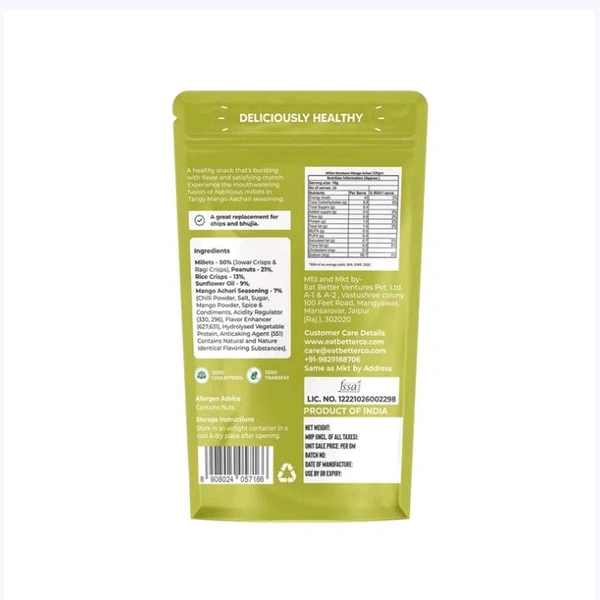 Eat Better Co Mango Achari Millet Namkeen - 100 g