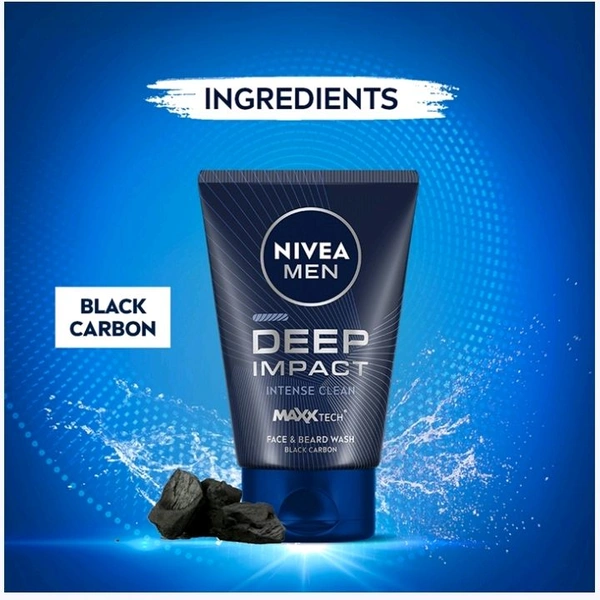 Nivea Men Deep Impact Intense Clean Face Wash - 100 ml