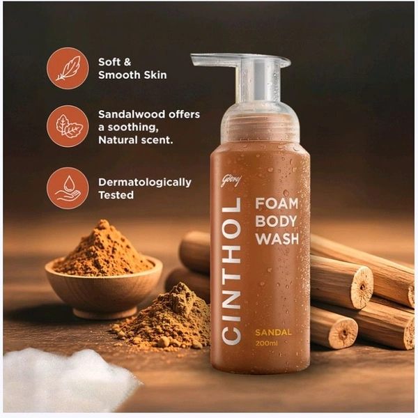 Cinthol Sandal Foam Body Wash - 200 ml