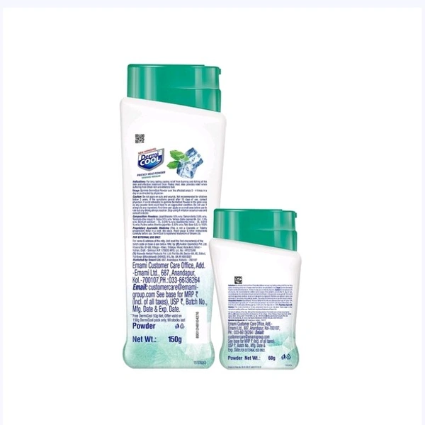 Dermicool Menthol Regular Talcum Powder + Aloe Fresh Powder Free - 200 g