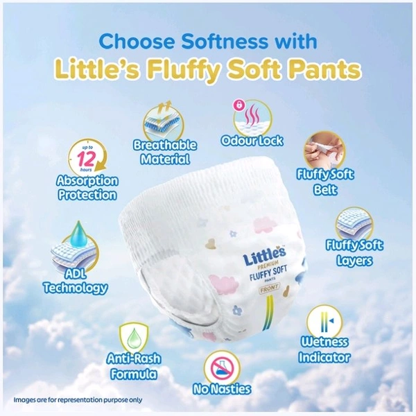 Little's Fluffy Soft Baby Diaper - 2×22 pcs