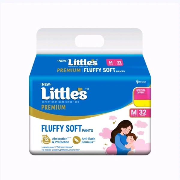 Little's Fluffy Soft Baby Diaper - 2×32 pcs