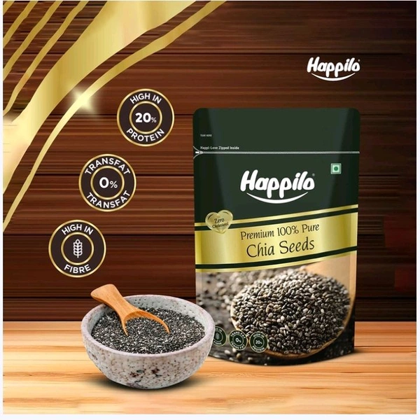 Happilo Premium Raw Authentic Chia Seeds - 200 g