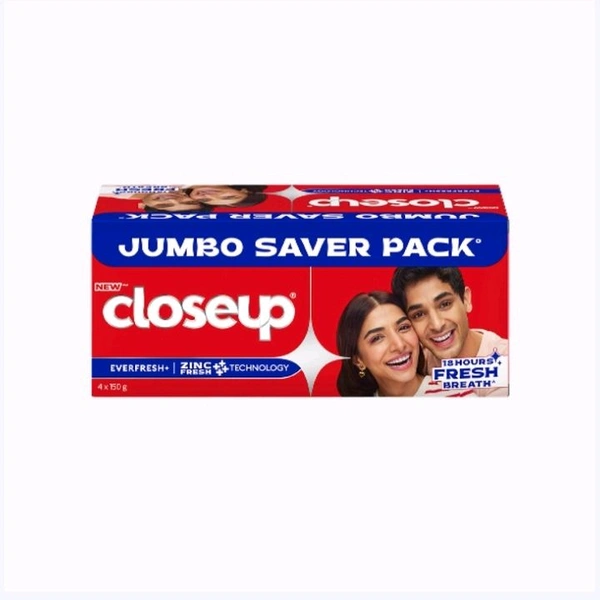 Closeup Gel Toothpaste For Fresh Breath & White Teeth - 4 x 150 g