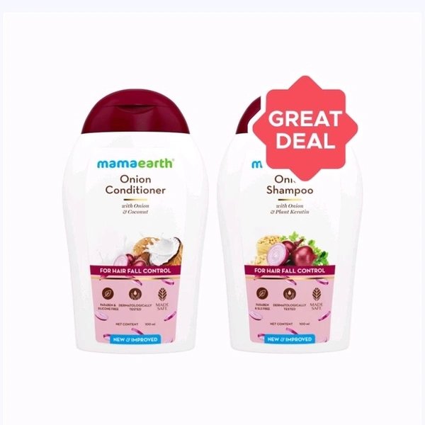 Mamaearth Onion Conditioner + Onion Shampoo Combo - 100 ml + 100 ml