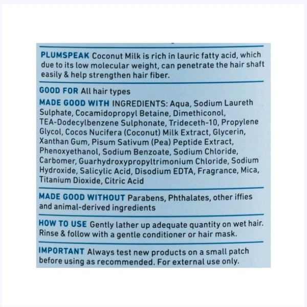 Plum Coconut Milk & Peptides Strength & Shine Shampoo - 500 ml