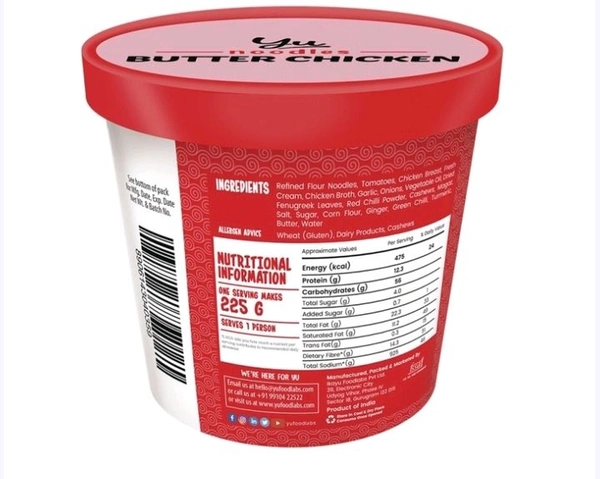 Yu Butter Chicken Cup Noodles - 70 g
