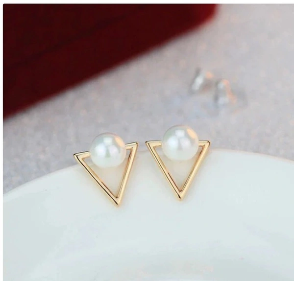 dipti Triangle pearl alloy earrings - free size