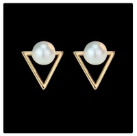 dipti Triangle pearl alloy earrings - free size