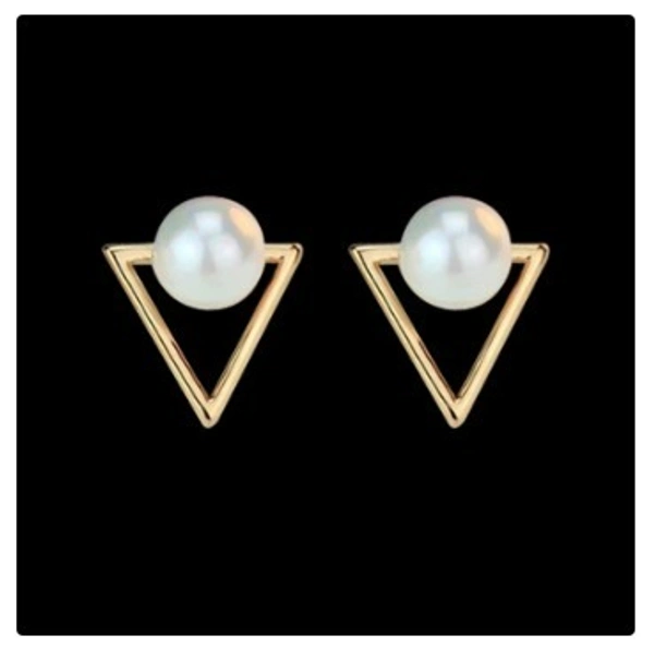 dipti Triangle pearl alloy earrings - free size