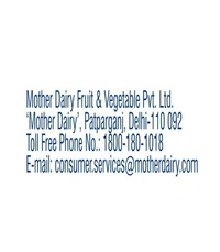 Mother Dairy FIT Life Homogenized Double Toned Milk - 115 ml