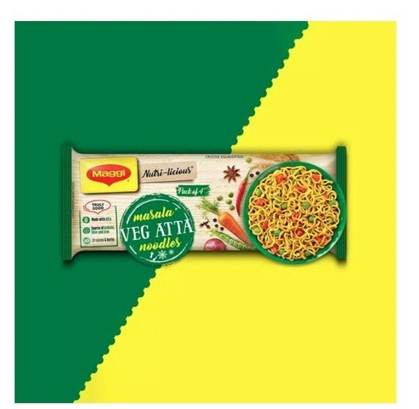 Maggi Nutrilicious Masala Veg Atta Noodles - 72 g, Atta Noodles, 290 g