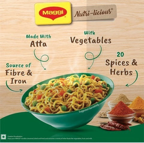 Maggi Nutrilicious Masala Veg Atta Noodles - 72 g, Atta Noodles, 290 g
