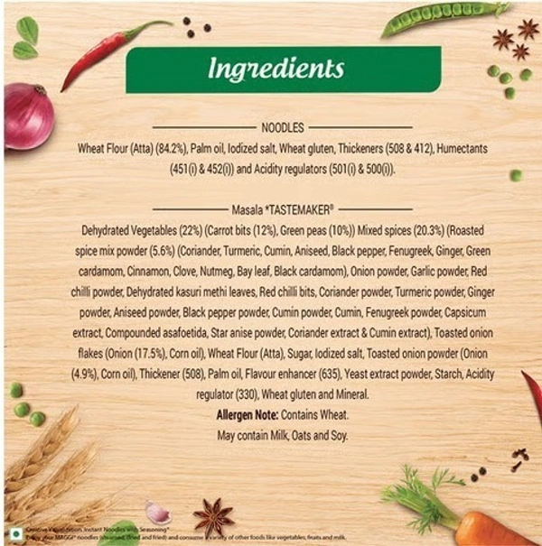 Maggi Nutrilicious Masala Veg Atta Noodles - 72 g, Atta Noodles, 290 g