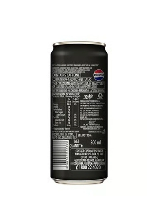 Pepsi Zero Sugar Soft Drink - Soft Drink, 300 ml