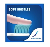 Sensodyne Sensitive Toothbrush (With Soft Rounded Bristles) - Buy 2 Get 1 Free - Round Tip Bristles, 3 pcs, Multicolour