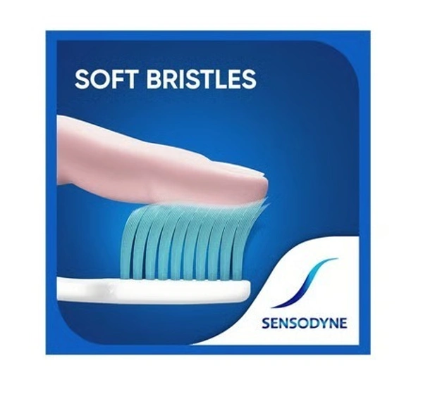Sensodyne Sensitive Toothbrush (With Soft Rounded Bristles) - Buy 2 Get 1 Free - Round Tip Bristles, 3 pcs, Multicolour