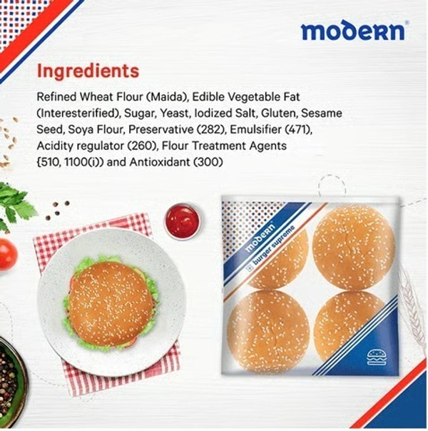 modern Modern Burger Bun - 280 g (4 pcs), 280 g