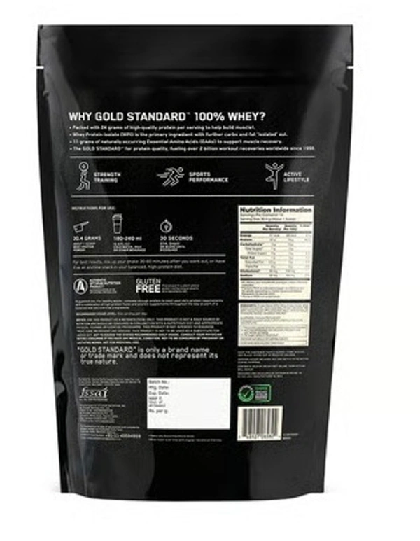 Whey Optimum Nutrition (ON) Gold Standard 100% Whey Protein - 454 g (Chocolate) - 1 Scoop 30.4 g, Whey Protein, 454 g