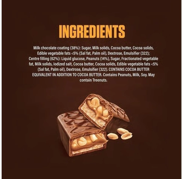 Snickers Nougat & Caramel Miniature Filled Bar Chocolate Pack - 9 pcs, Milk Chocolate, 103.5 g