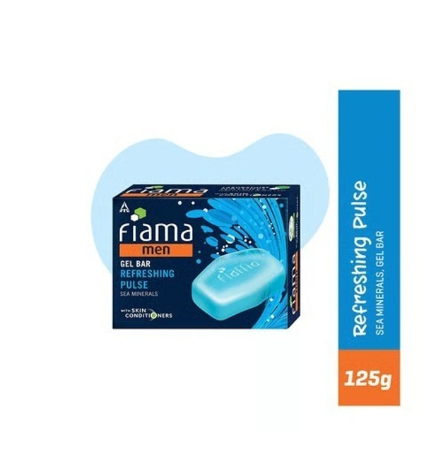 Fiama Men Soap Bar Refreshing Pulse Sea Minerals - All Skin Types, 3 x 125 g