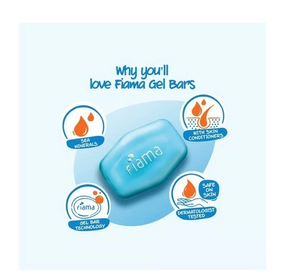 Fiama Men Soap Bar Refreshing Pulse Sea Minerals - All Skin Types, 3 x 125 g